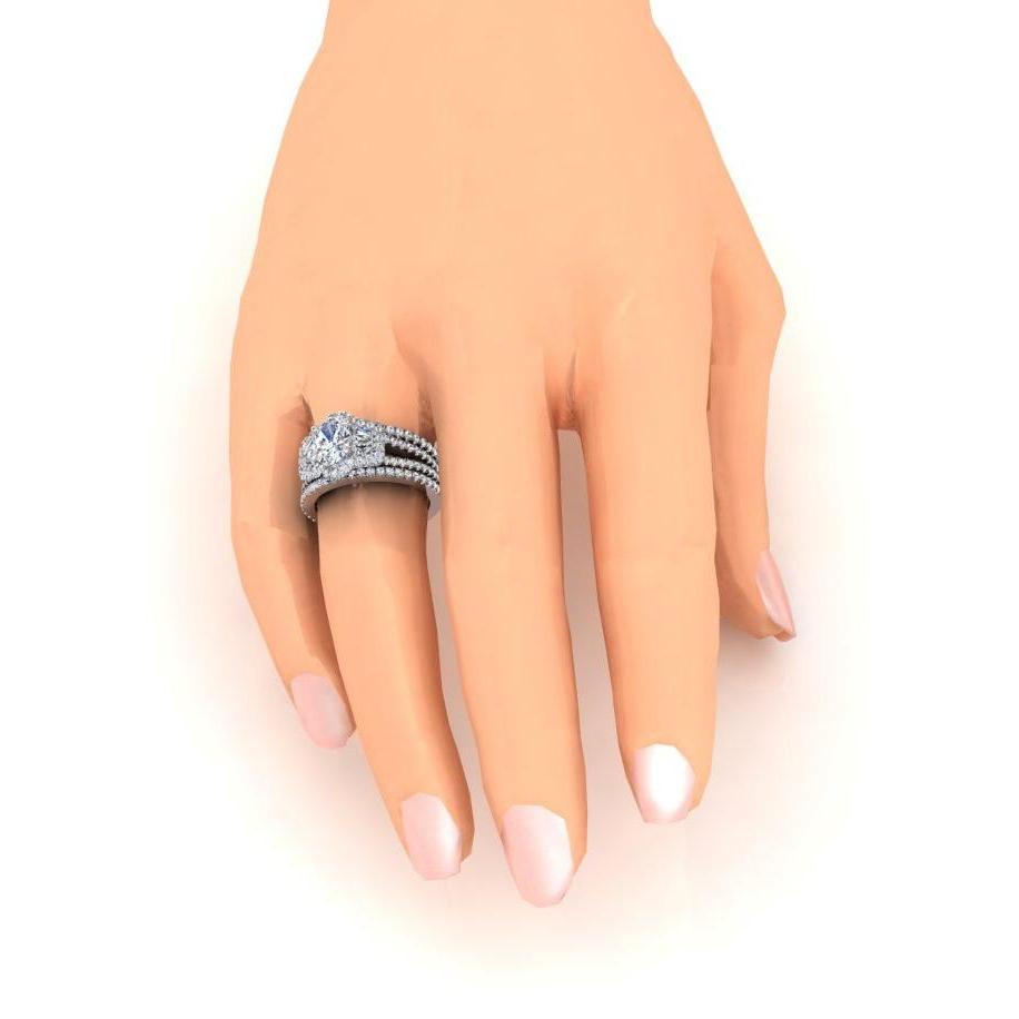 4.50 Karat Diamant-Jubiläumsring im Ovalschliff mit geteiltem Schaft