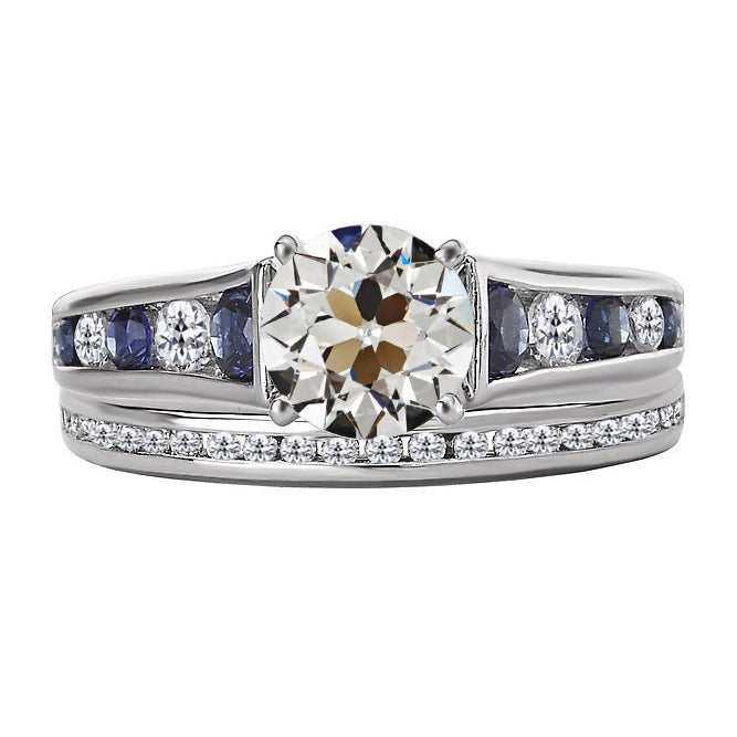 echter round saphir 5.50Karat ring Vorderansicht