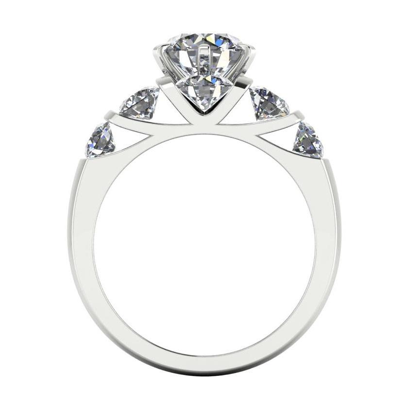 Runder Diamant-Verlobungsring-Set 3,50 Karat Schmuck Weißgold - harrychadent.ch
