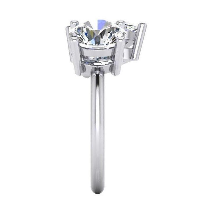 Toi et Moi Diamantring mit zwei Steinen und Birnen, 4 Karat Weißgold 14K - harrychadent.ch