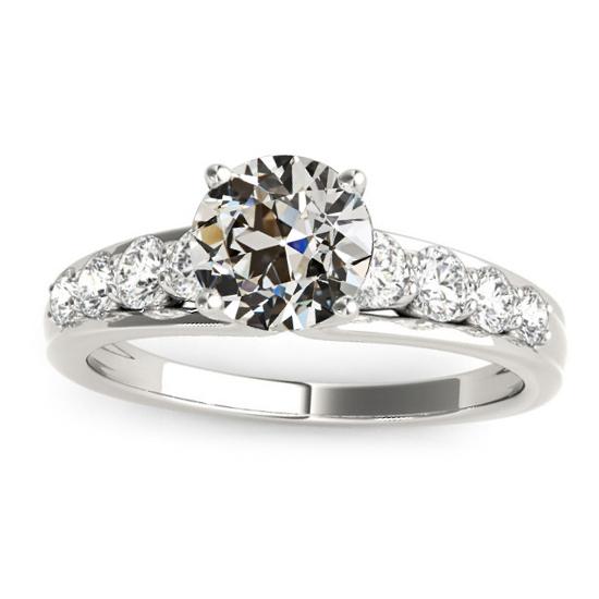 Verlobungsring Altschliff Diamant Zinken Set 14K Gold 4 Karat - harrychadent.ch