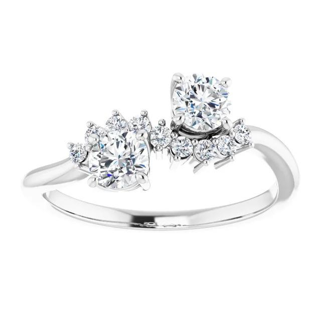 Verlobungsring mit rundem Diamanten 1,50 Karat Weißgold 14K Schmuck - harrychadent.ch
