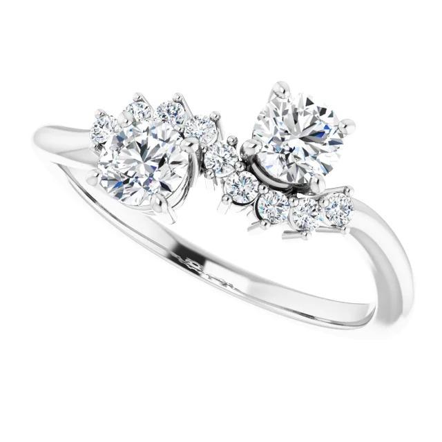 Verlobungsring mit rundem Diamanten 1,50 Karat Weißgold 14K Schmuck - harrychadent.ch