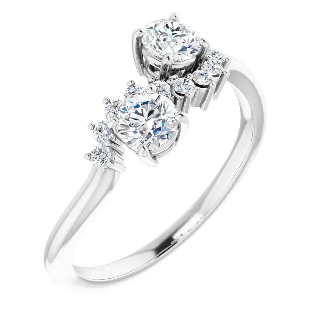 Verlobungsring mit rundem Diamanten 1,50 Karat Weißgold 14K Schmuck - harrychadent.ch