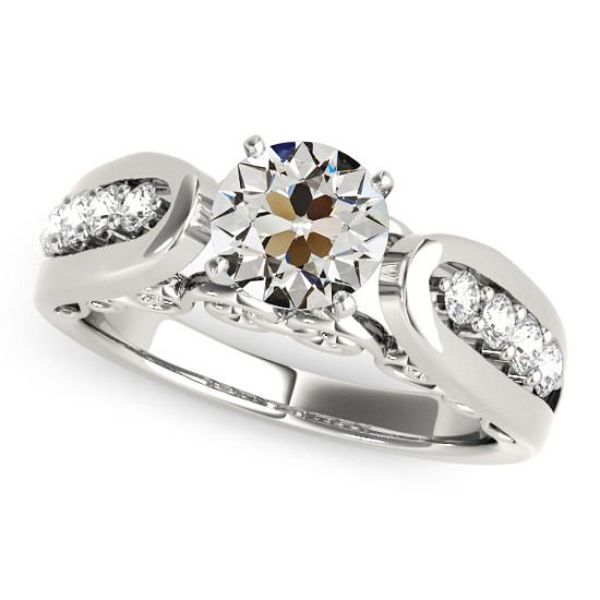 Verlobungsring runder alter Minenschliff Diamant 14K Gold 2,75 Karat - harrychadent.ch