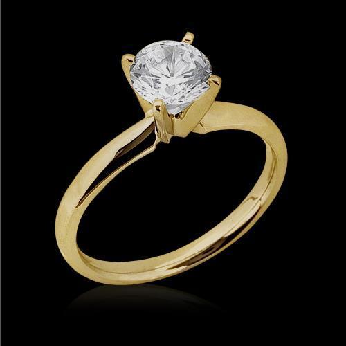 0.50 Karat Natürliche Diamant-Hochzeits-Solitärring Gelbgold 14K