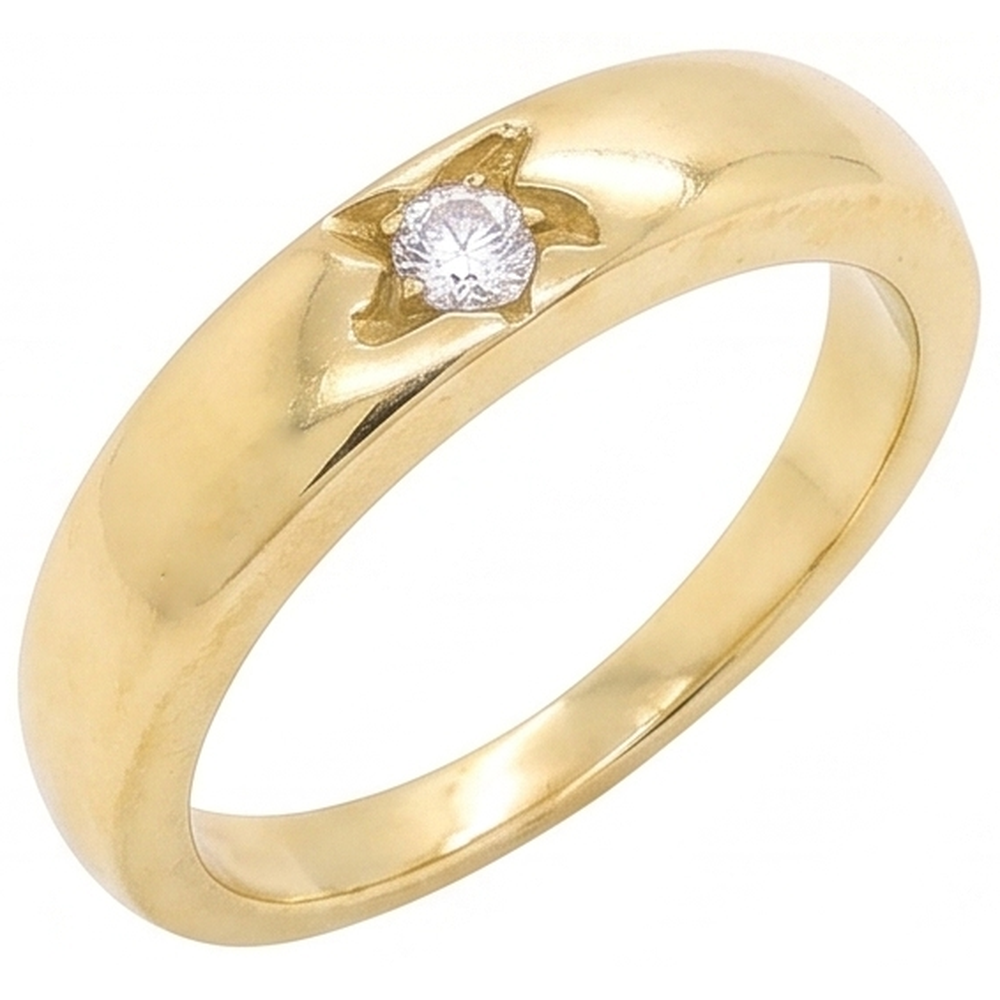 0,50 Karat Zigeuner Echt Diamant-Solitärring Gelbgold 14K