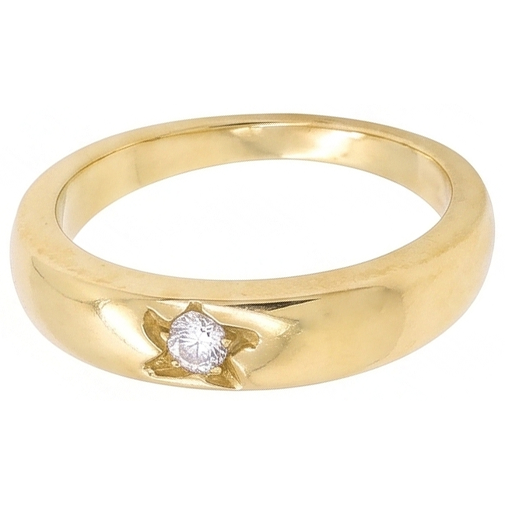 0,50 Karat Zigeuner Echt Diamant-Solitärring Gelbgold 14K