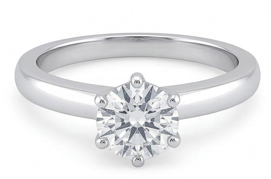 0,75 Karat Diamant-Solitär-Verlobungsring Krappenstil