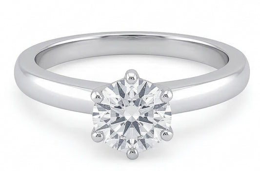 0,75 Karat Diamant-Solitär-Verlobungsring Krappenstil