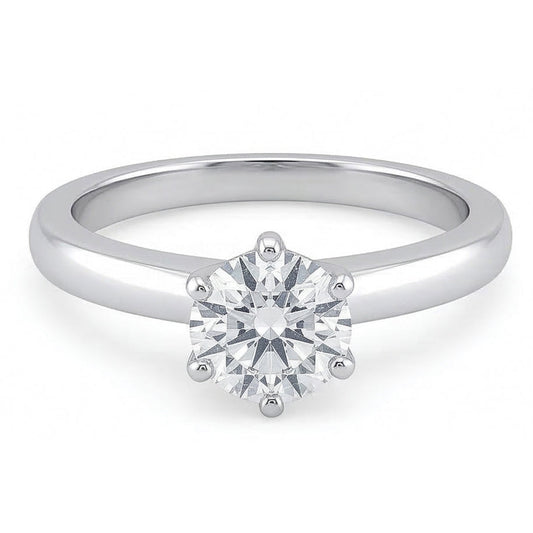 0,75 Karat Diamant-Solitär-Verlobungsring Krappenstil