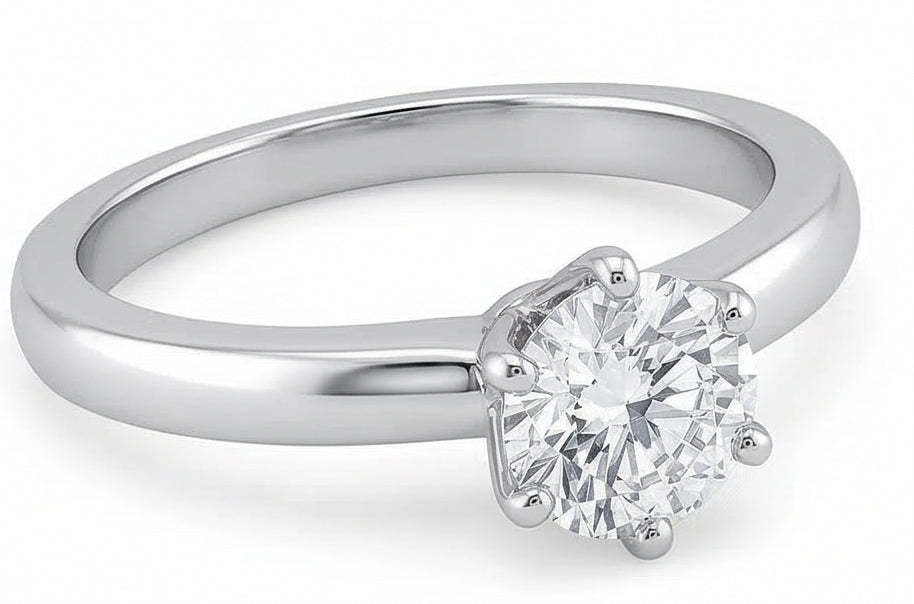 0,75 Karat Diamant-Solitär-Verlobungsring Krappenstil
