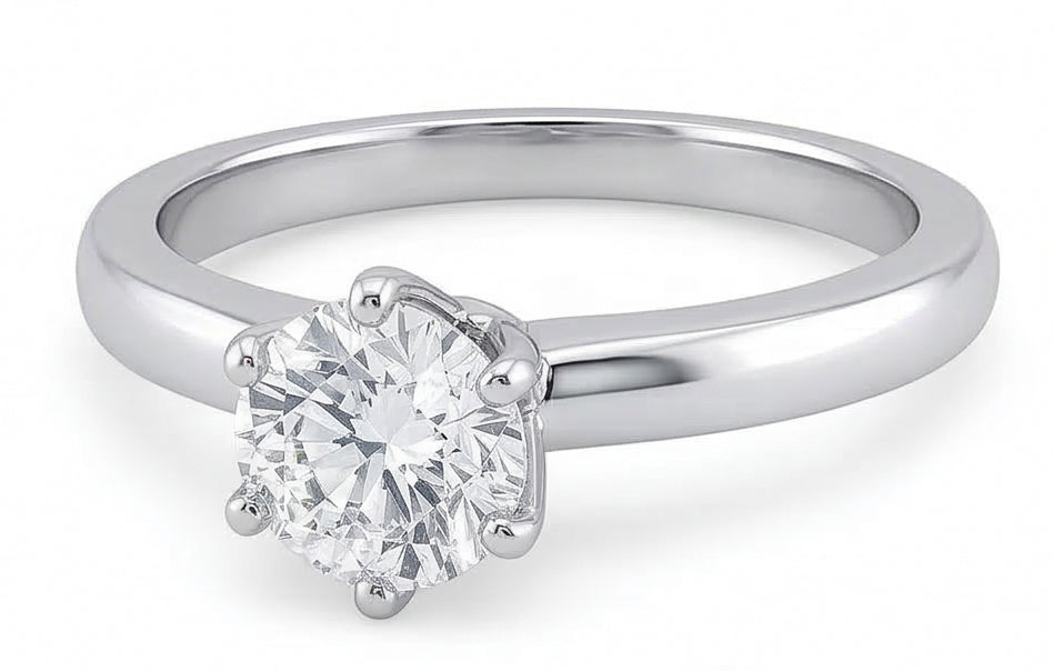 0,75 Karat Diamant-Solitär-Verlobungsring Krappenstil