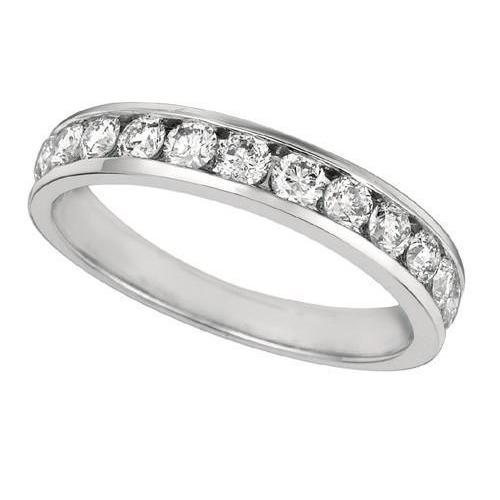 0,75 Karat Rund Echt Diamant Kanalset Halbe Ewigkeit Band Gold 14K