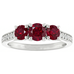 1.10 Karat Burma Rubin Diamant Akzent Ring 14K Weißgold Neu