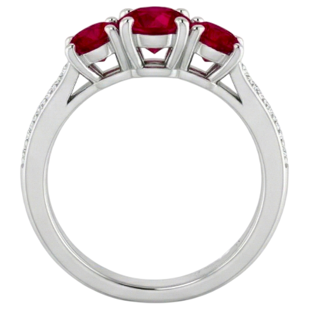 1.10 Karat Burma Rubin Diamant Akzent Ring 14K Weißgold Neu