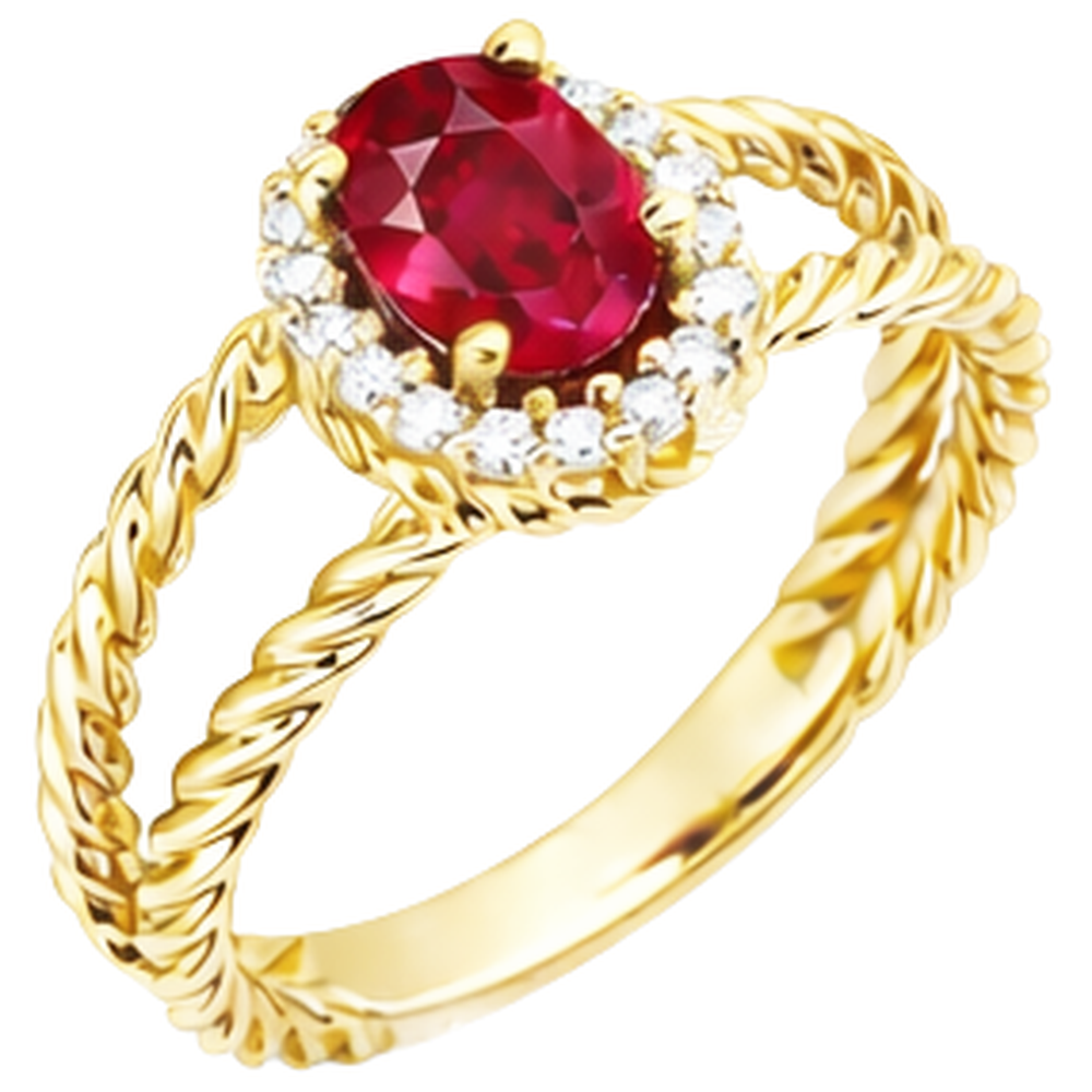 echter oval rubin 1.16Karat ring Vorderansicht