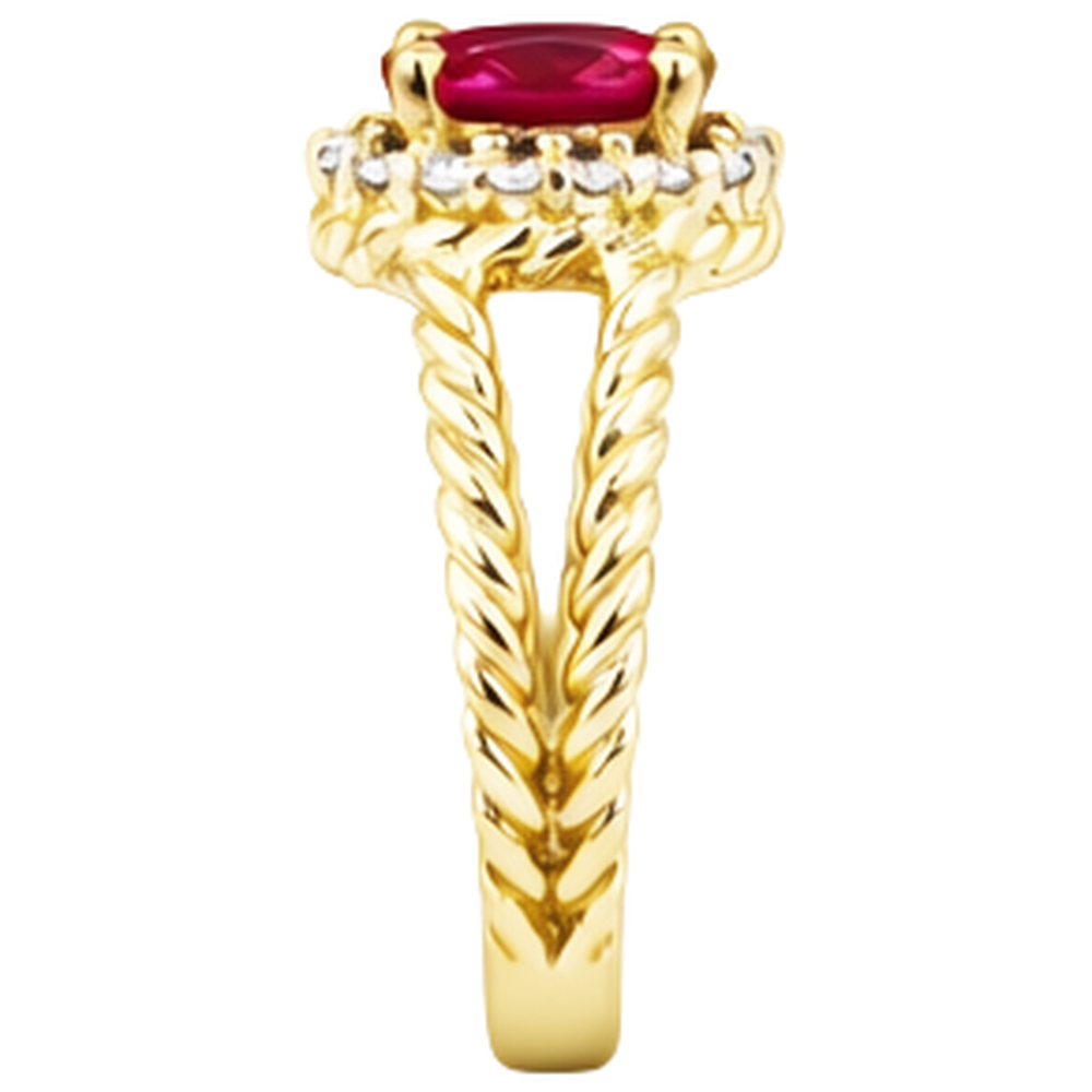 echter oval rubin 1.16Karat ring Draufsicht