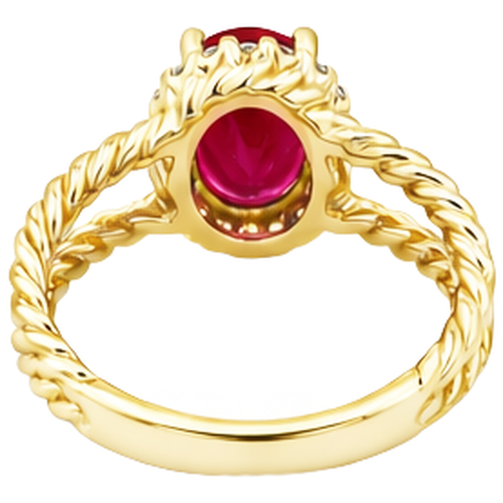 echter oval rubin 1.16Karat ring auf Weiß