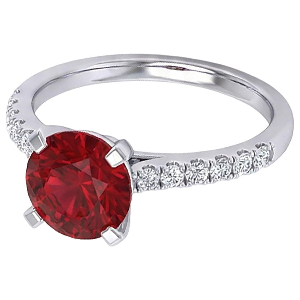 echter round rubin 1.20Karat ring Seitenansicht