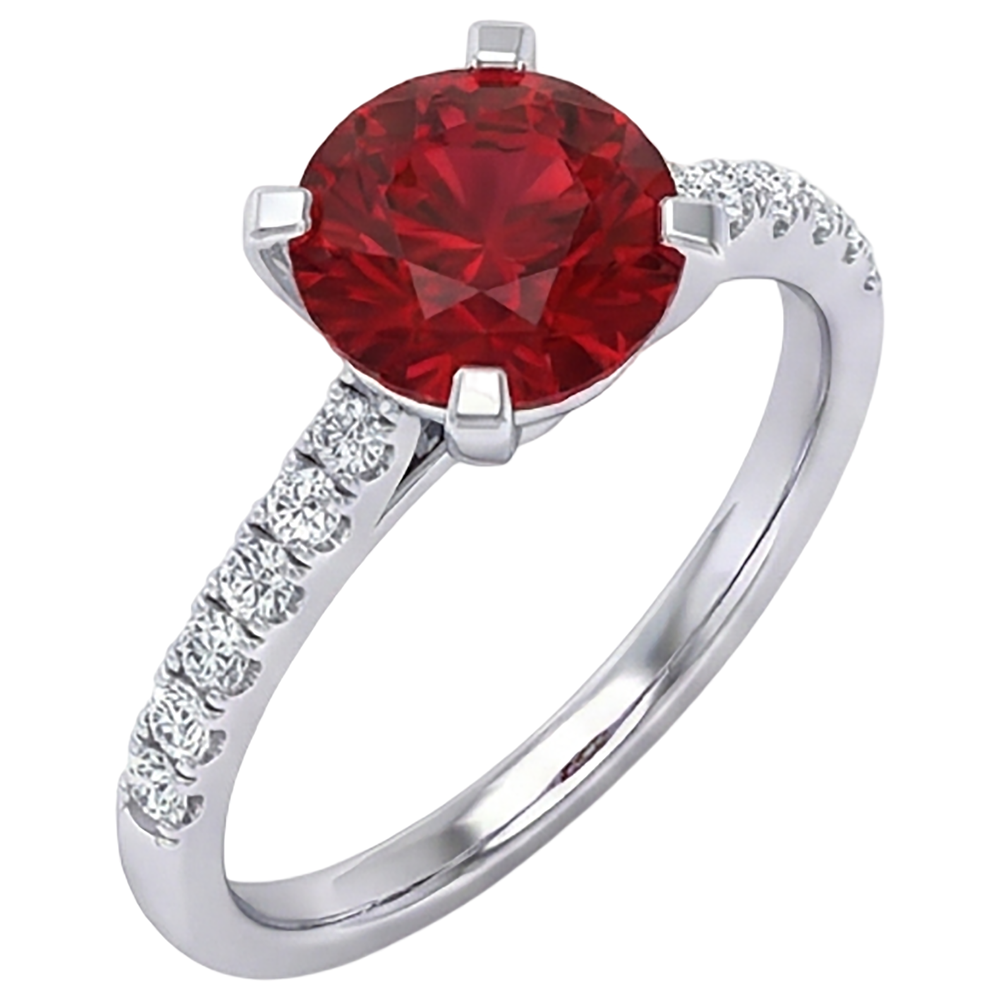 echter round rubin 1.20Karat ring Detailansicht