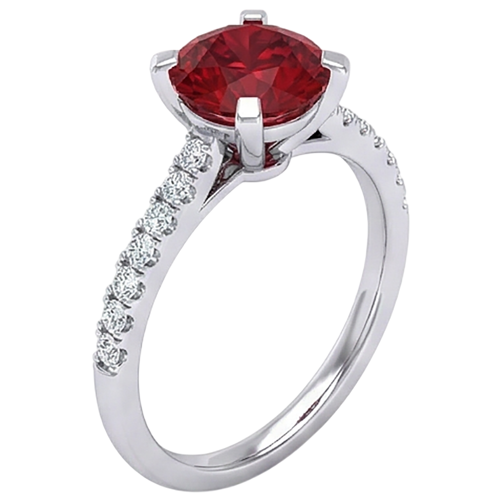 echter round rubin 1.20Karat ring Draufsicht