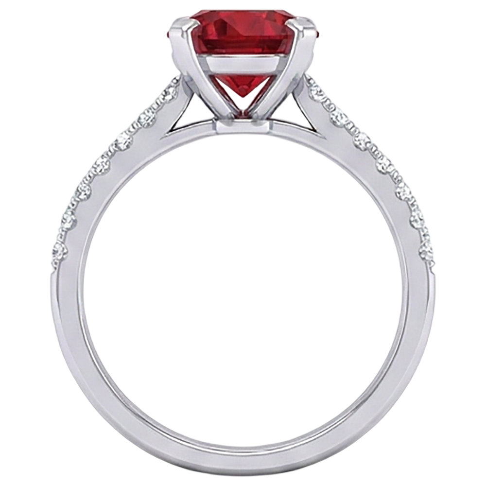 echter round rubin 1.20Karat ring auf Weiß