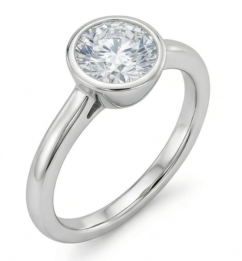 echter round diamant 1.20Karat ring Seitenansicht