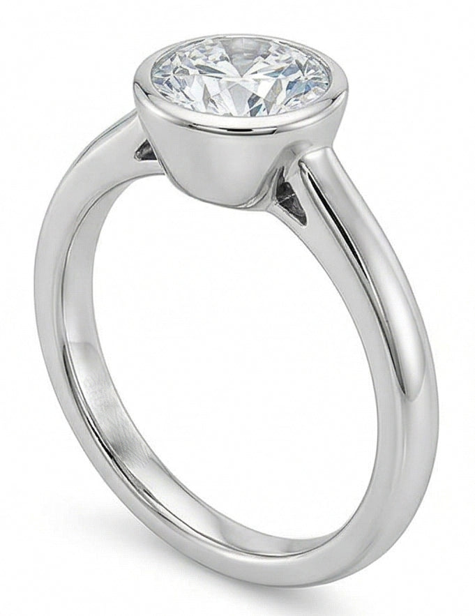 echter round diamant 1.20Karat ring Profilansicht