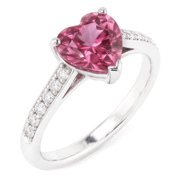 1.25 Karat Rosa Herzform Saphir Diamant Edelstein Ring Gold