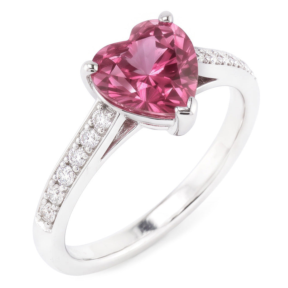 1.25 Karat Rosa Herzform Saphir Diamant Edelstein Ring Gold