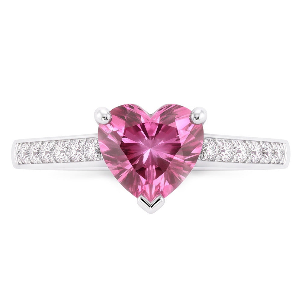1.25 Karat Rosa Herzform Saphir Diamant Edelstein Ring Gold