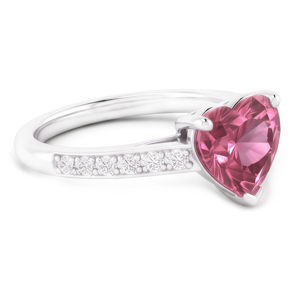 1.25 Karat Rosa Herzform Saphir Diamant Edelstein Ring Gold