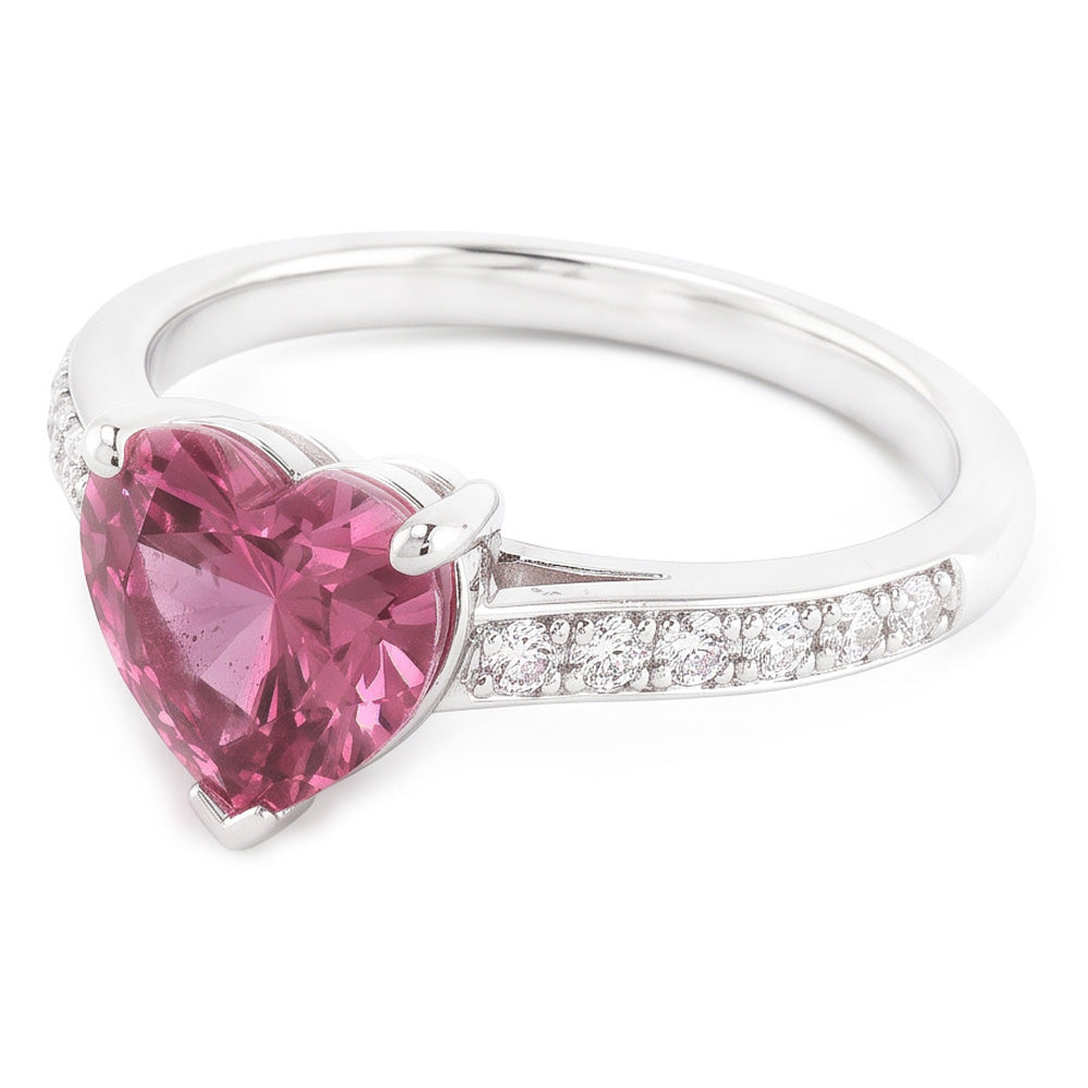 1.25 Karat Rosa Herzform Saphir Diamant Edelstein Ring Gold