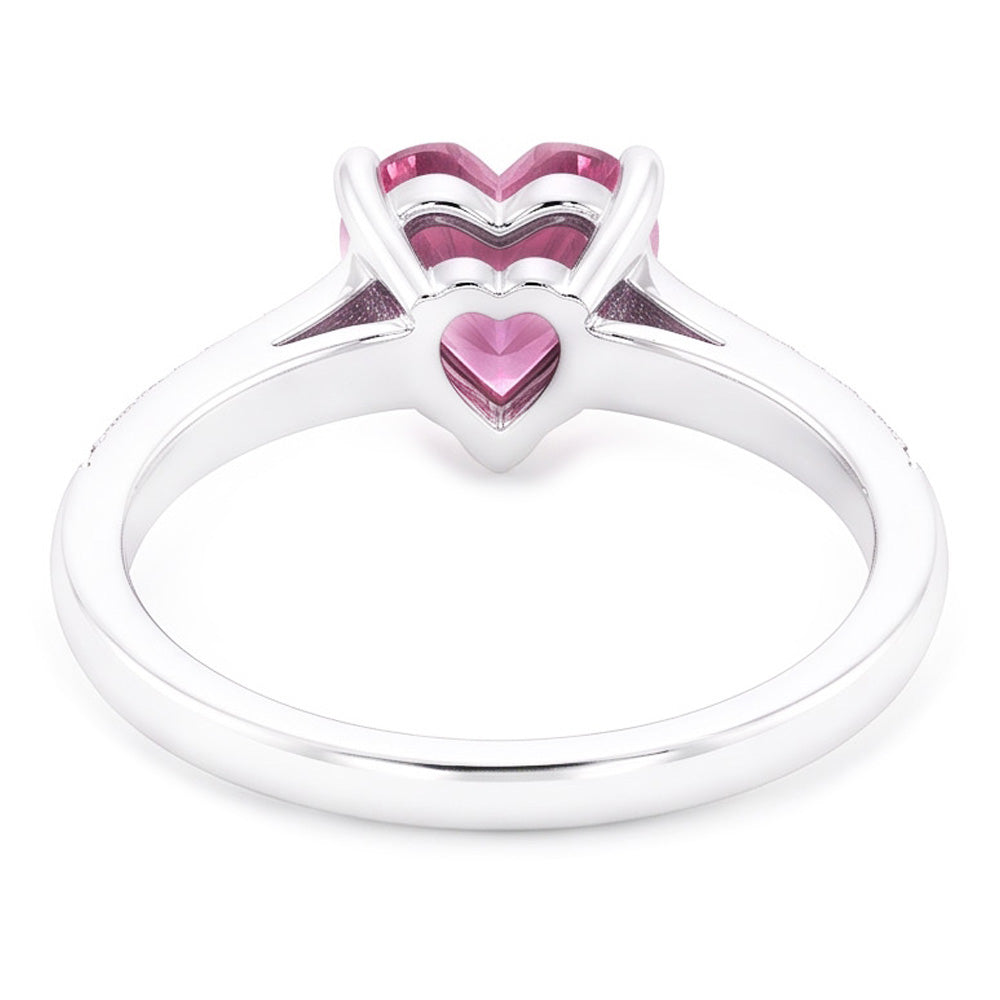 1.25 Karat Rosa Herzform Saphir Diamant Edelstein Ring Gold