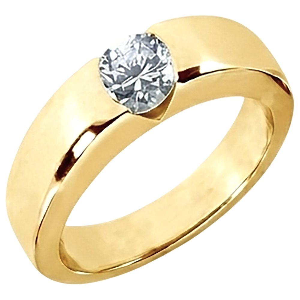 1.25 ct. Runder Brillant-Diamant-Solitär-Verlobungsring Gold Herren