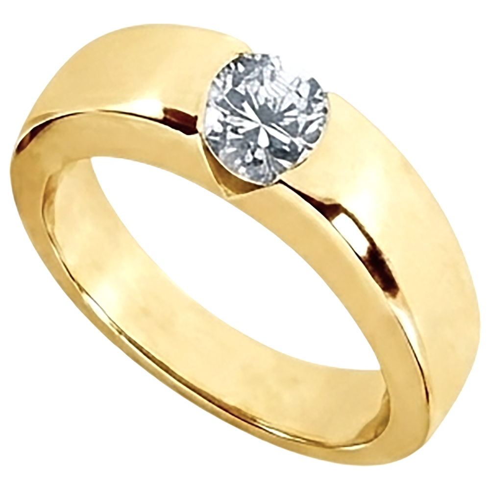1.25 ct. Runder Brillant-Diamant-Solitär-Verlobungsring Gold Herren