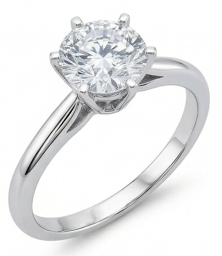 echter round diamant 1.40Karat ring Draufsicht