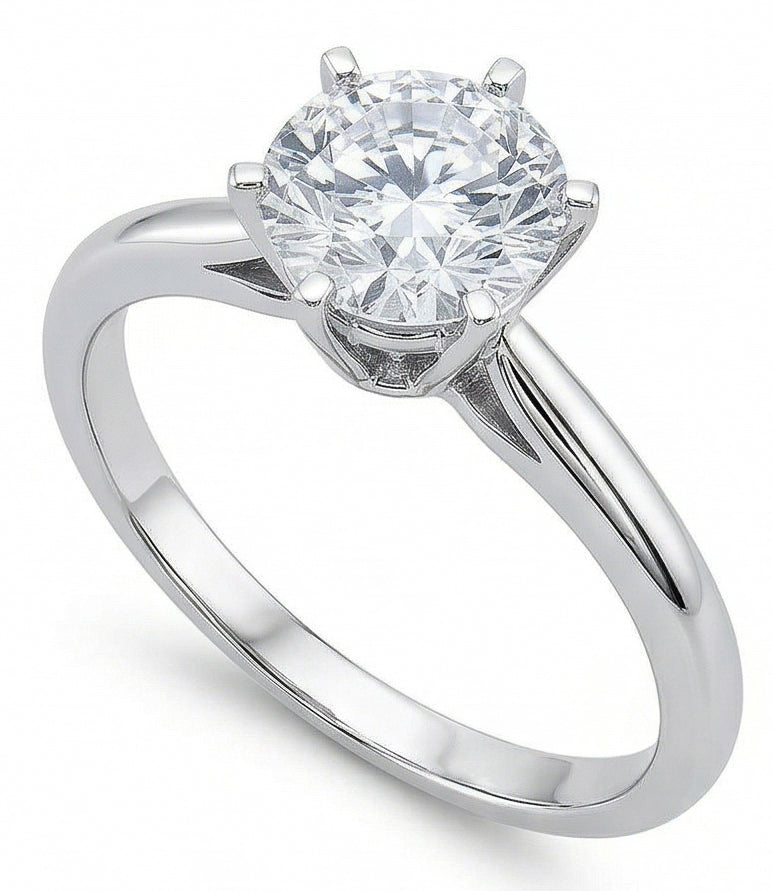 echter round diamant 1.40Karat ring Profilansicht
