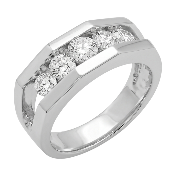 1.40 Karat Echt Diamant Herren Verlobungsring Weißgold 14K