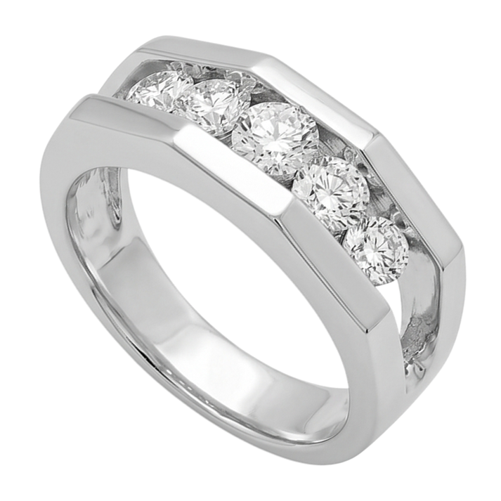 1.40 Karat Echt Diamant Herren Verlobungsring Weißgold 14K