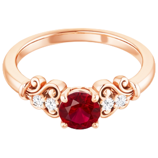 echter round rubin 1.40Karat ring Vorderansicht