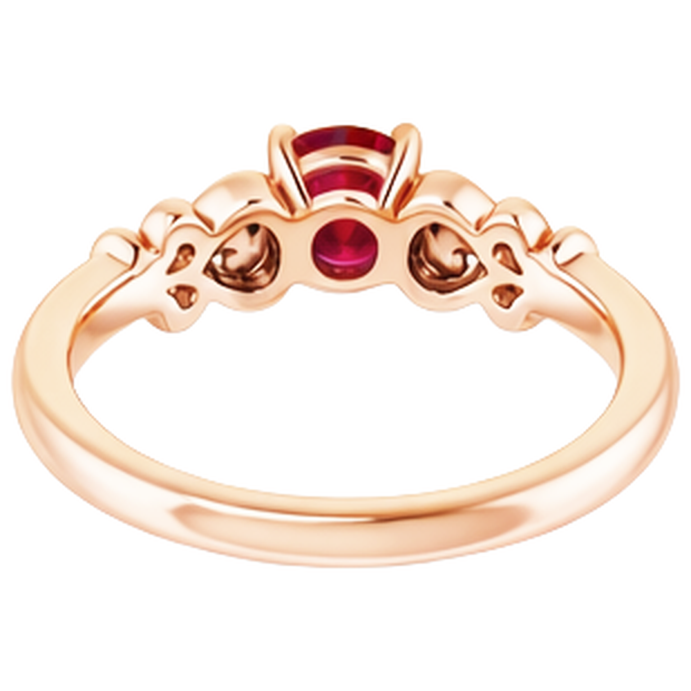 echter round rubin 1.40Karat ring auf Weiß