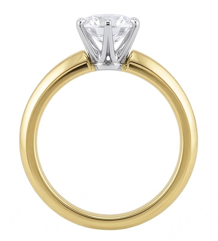 echter round diamant 1.50Karat ring Draufsicht