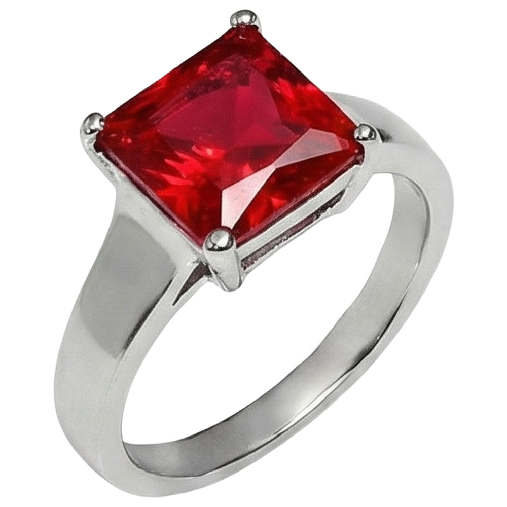 1.50 Karat Prinzessin Solitaire Rotem Rubin Verlobungs Ring