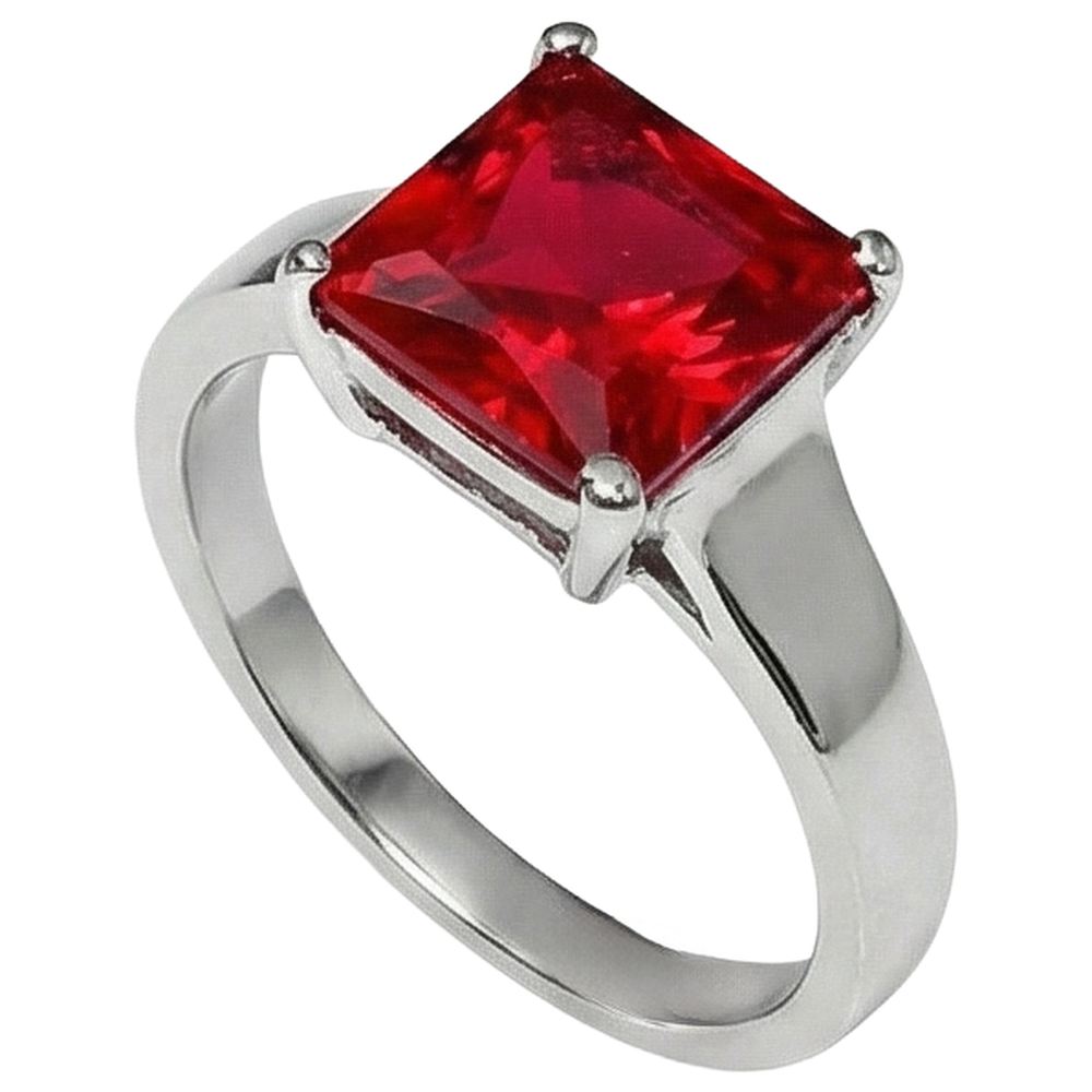 1.50 Karat Prinzessin Solitaire Rotem Rubin Verlobungs Ring