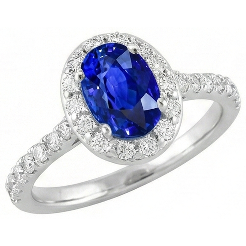 echter oval diamant 1.50Karat ring Vorderansicht