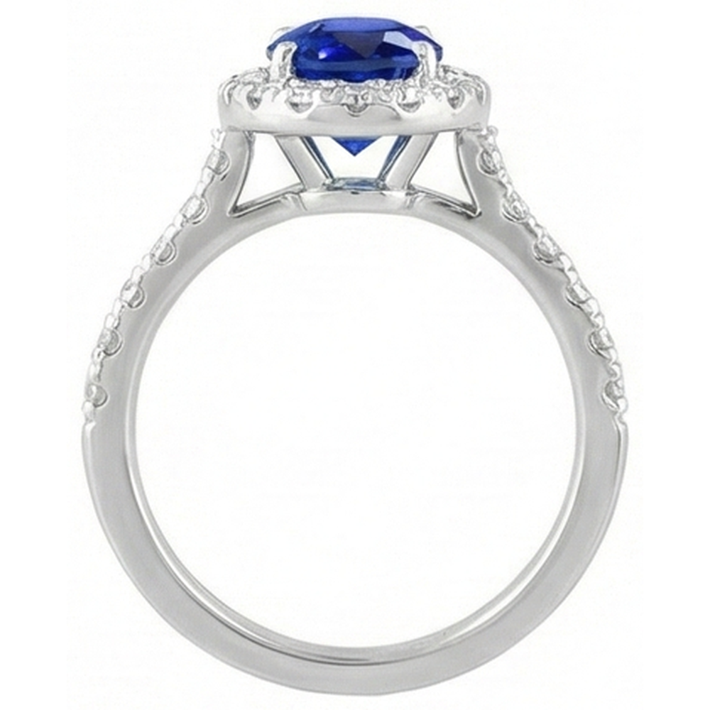 echter oval diamant 1.50Karat ring auf Weiß