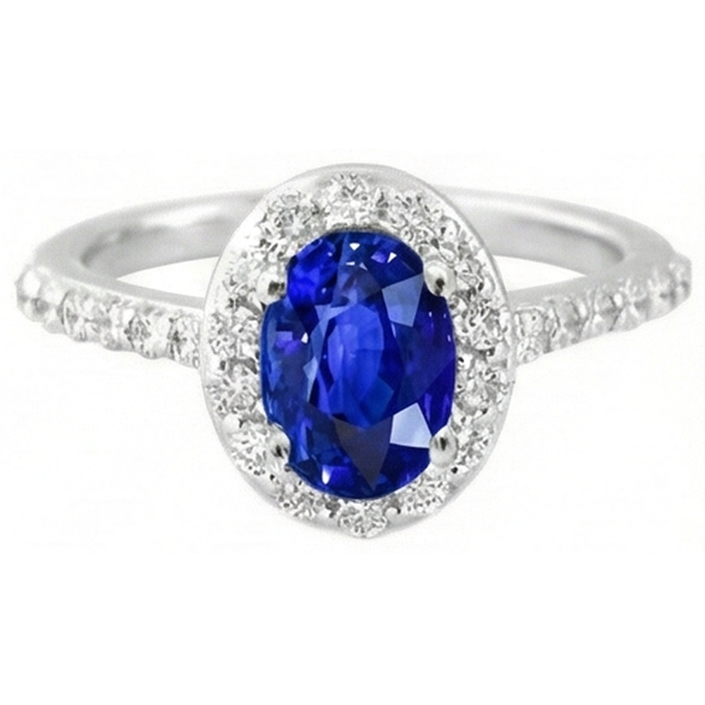 echter oval diamant 1.50Karat ring Seitenansicht