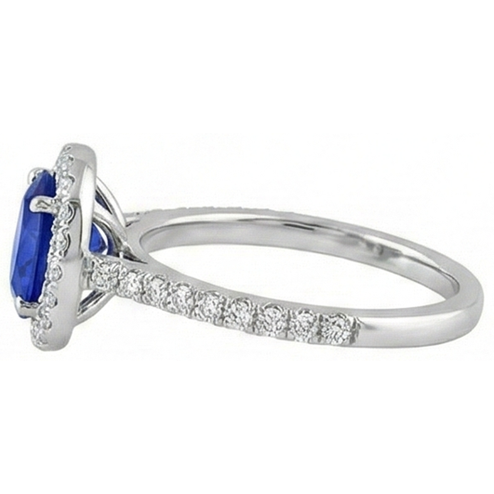 echter oval diamant 1.50Karat ring Draufsicht